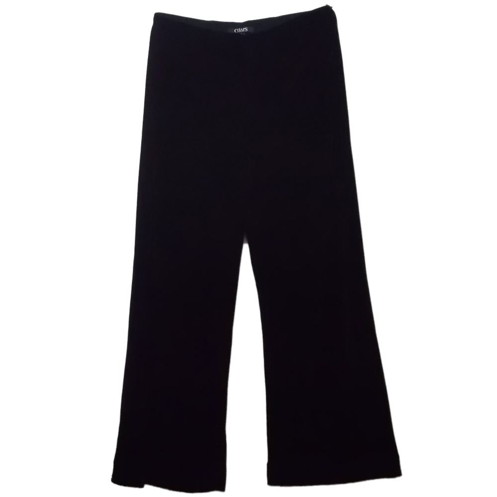 Chaps Women's Lined Wide Leg Black Velvet Pants